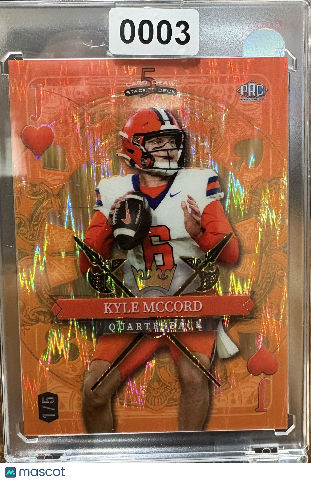 2023 2024 Wild Card Stacked Deck Kyle McCord #SDPC-KMN Orange 1/5