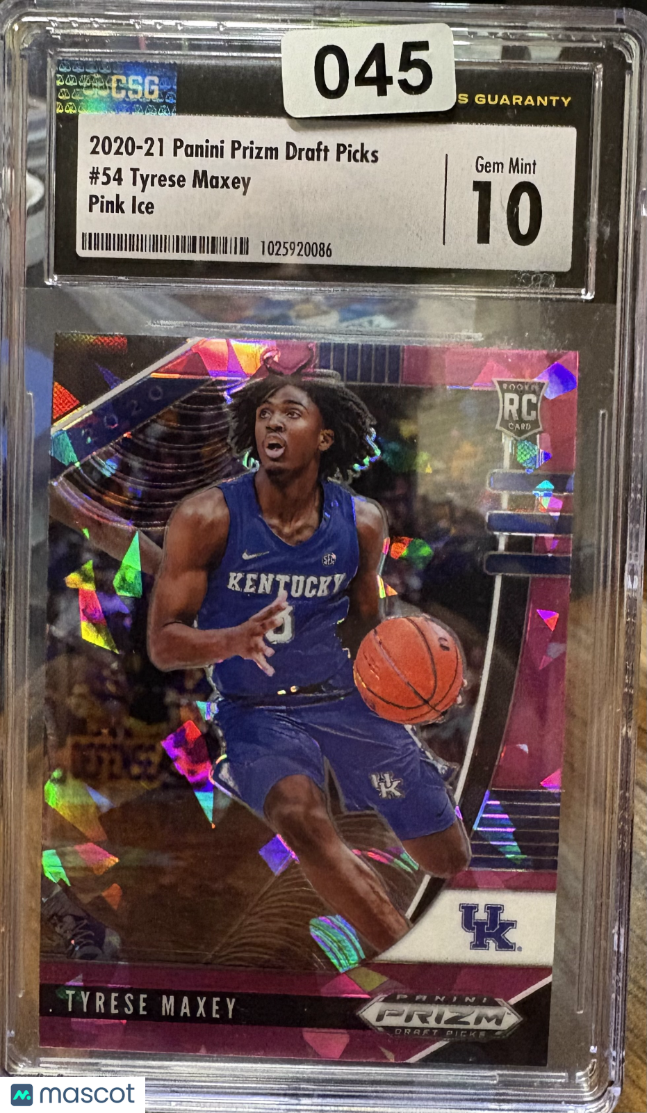 2020 Panini Prizm Draft Picks Tyrese Maxey #54 Pink Ice CGC 10