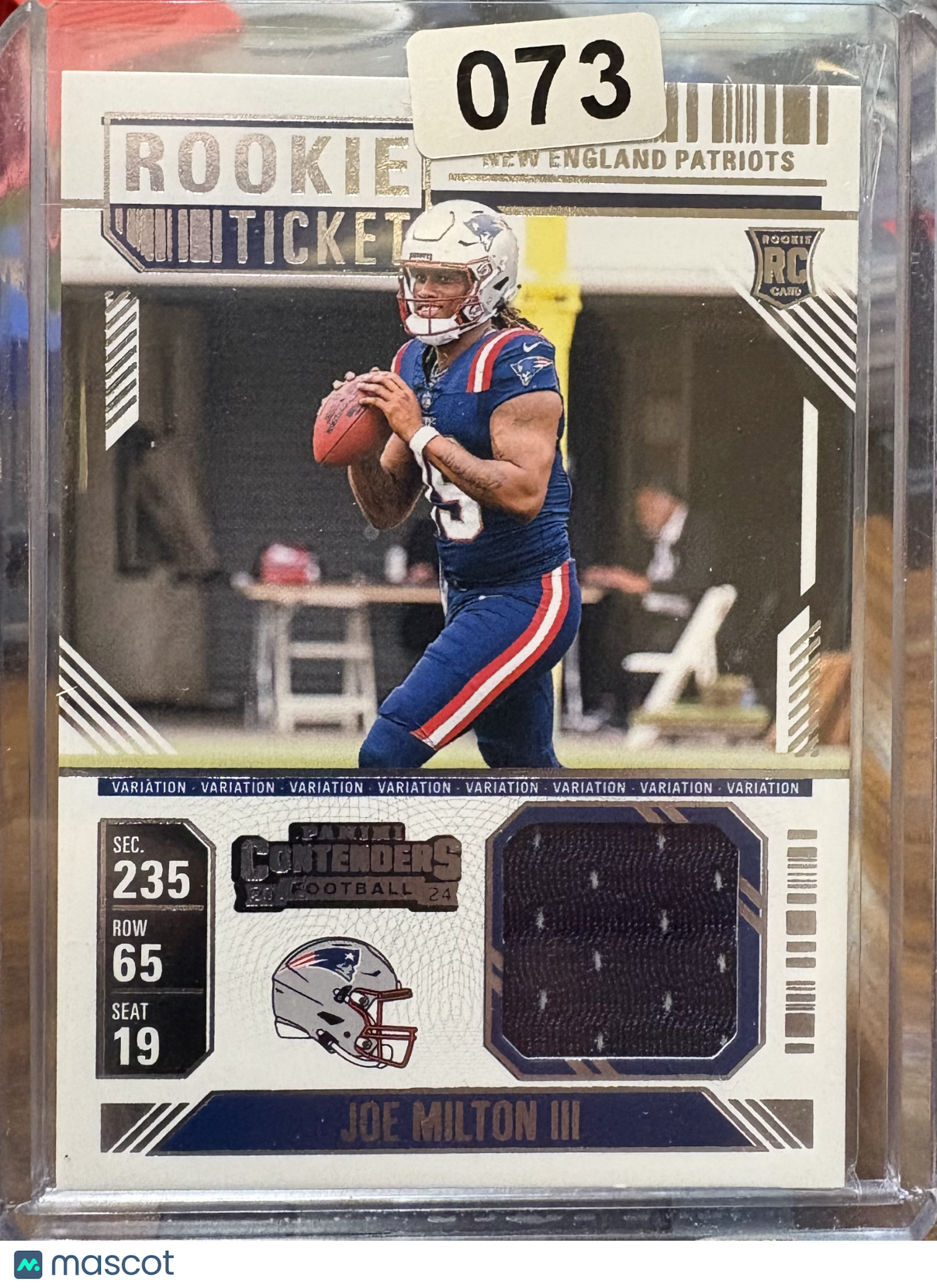 2024 Panini Contenders Rookie Ticket Joe Milton III #RTS-JMN Variation  RC