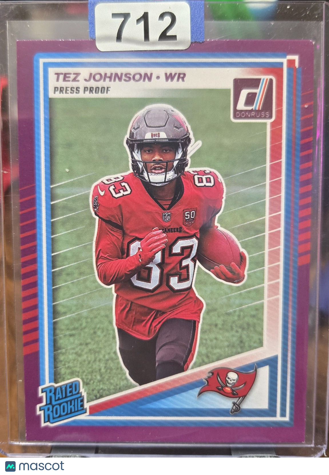 2023 Donruss Rated Rookie Press Proof Tez Johnson #313 Purple