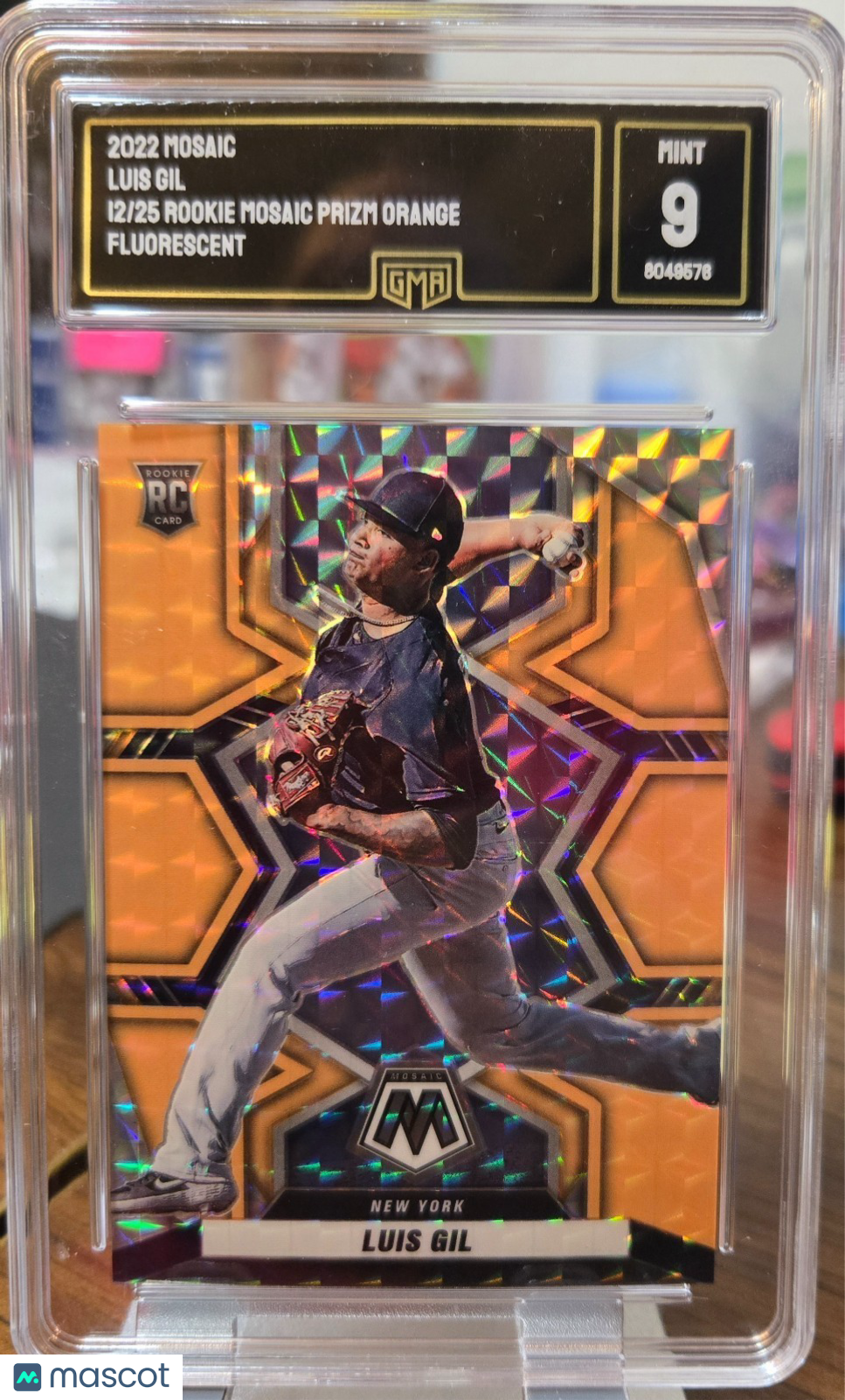 2022 Panini Mosaic Reactive Orange #235 Luis Gil 12/25 GMA MINT 9 LOW LOW POP