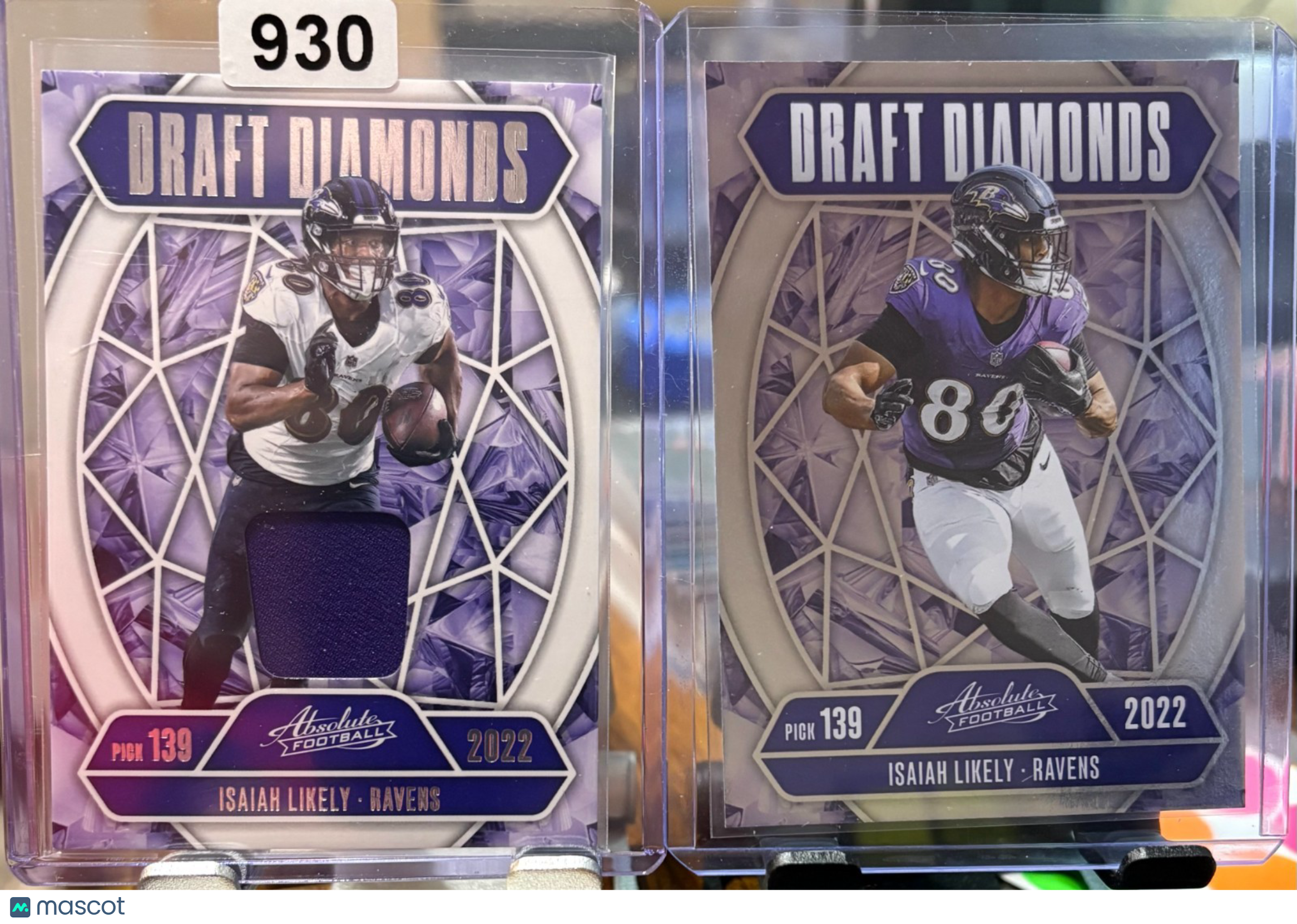 2025 Panini Absolute - Draft Diamonds Isaiah Likely #DD-ILY and DDJ-ILI PATCH