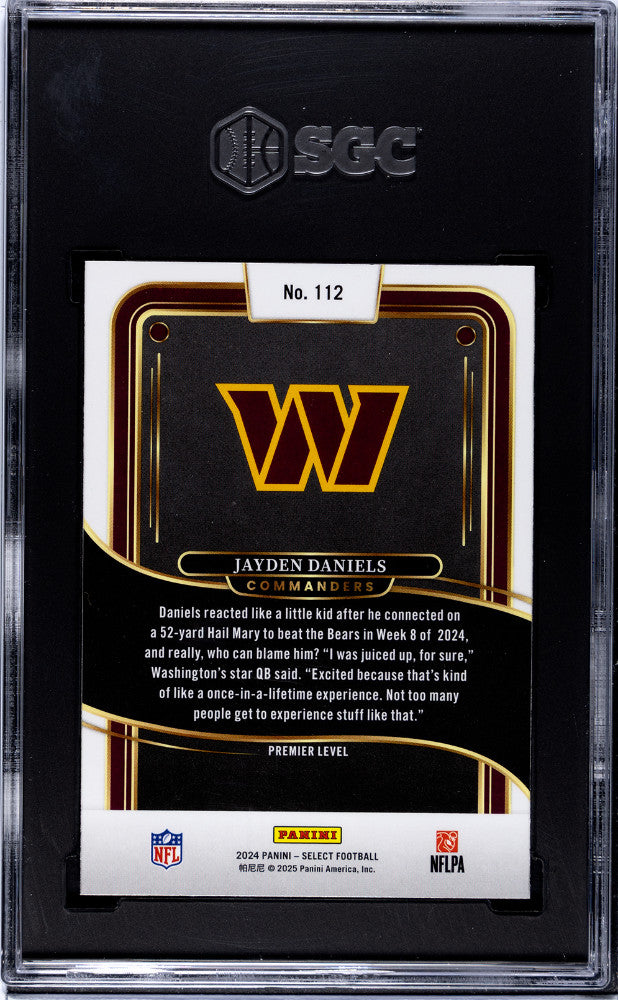 2024 Panini Select Jayden Daniels #112 Premiere Level SGC 9