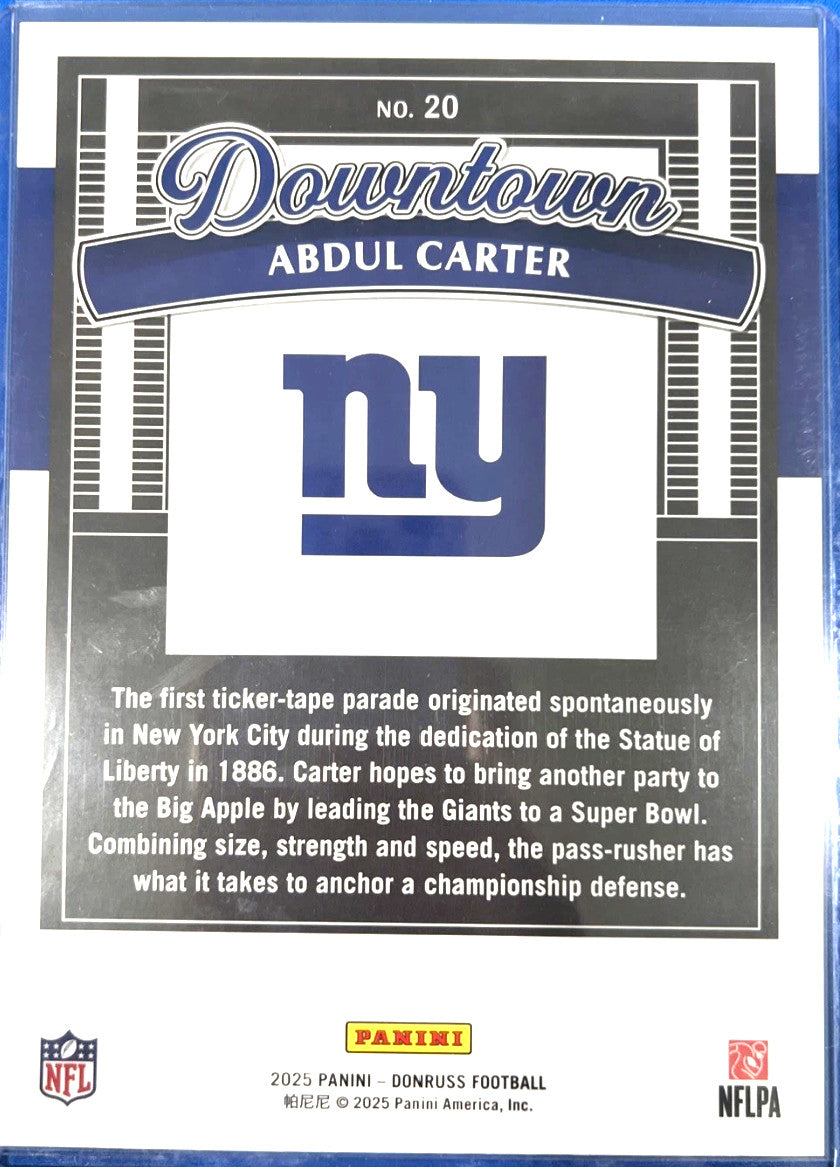 2025 Donruss - Abdul Carter Jumbo DOWNTOWN [RC] #20