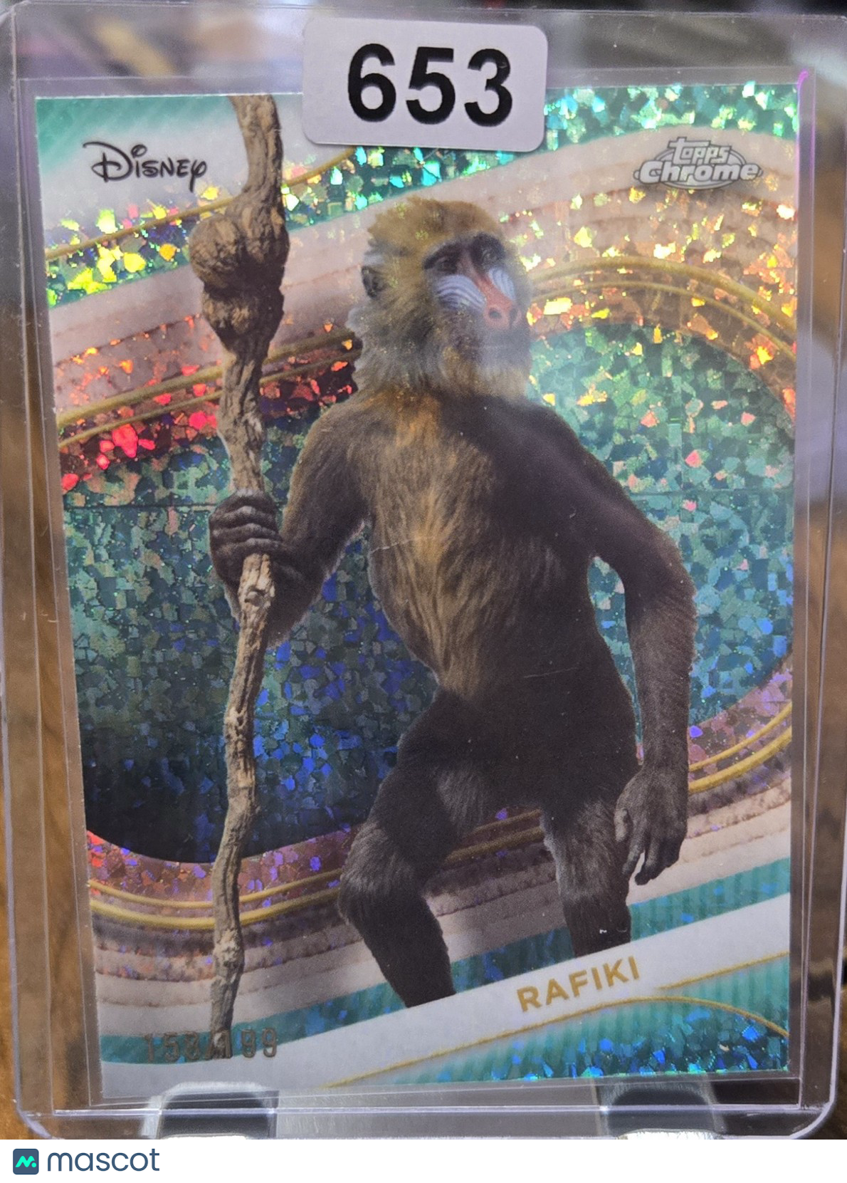 2025 Topps Chrome Disney Rafiki Aqua Mini Diamond #196 158/199