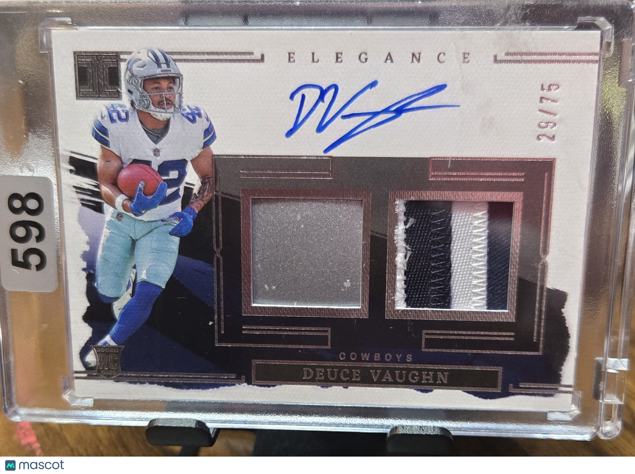 2023 Panini Impeccable Elegance Deuce Vaughn Helmet/ Patch/ Auto 29/75