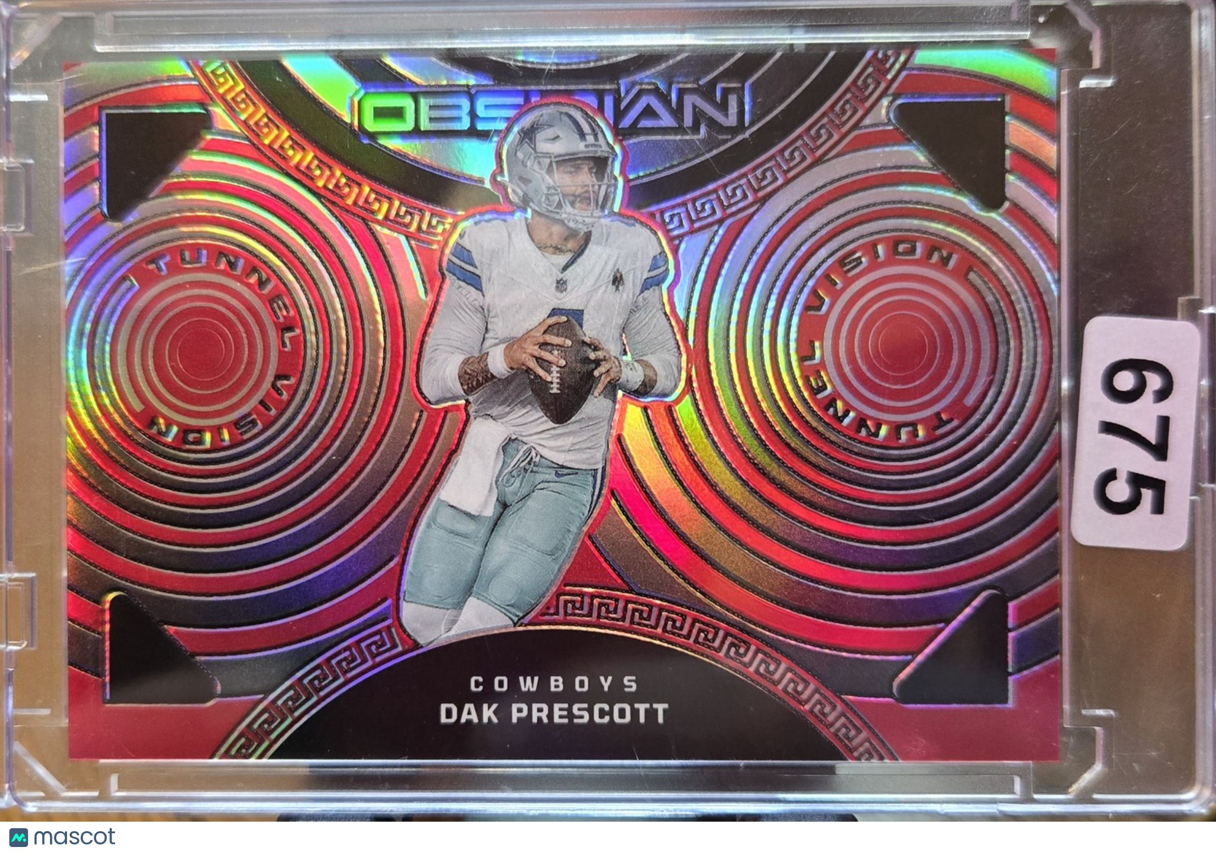2023 Panini Obsidian Tunnel Vision Dak Prescott #15 Asia Red Tunnel Vision