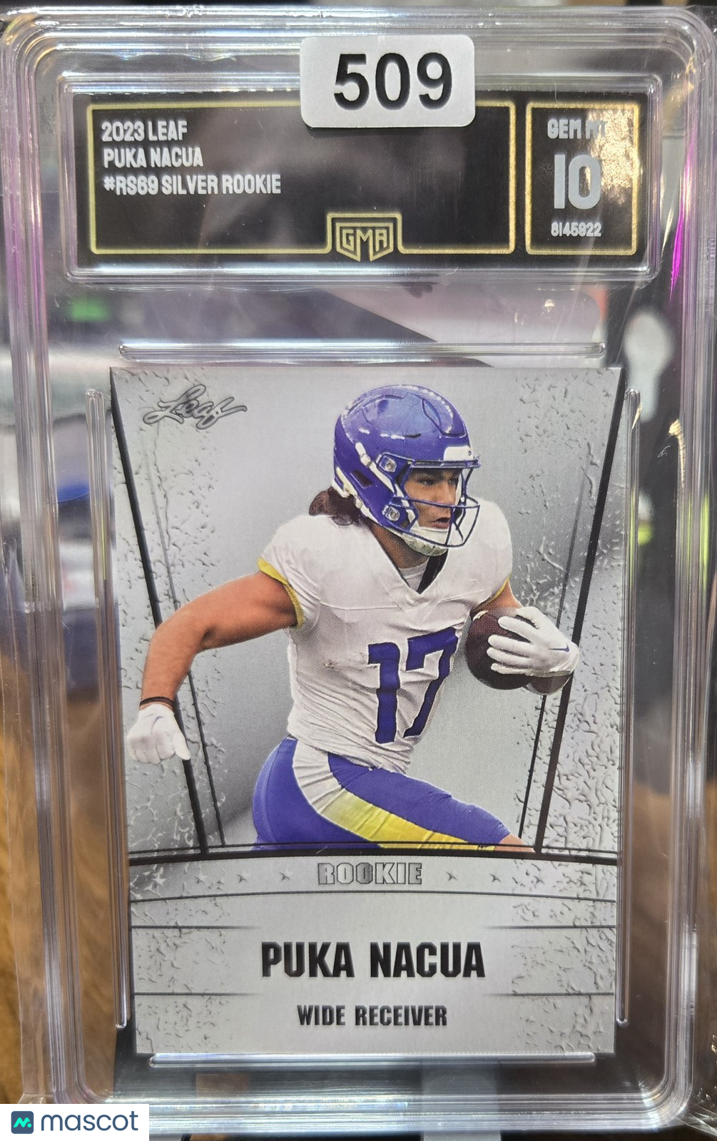 2023 Leaf Silver Rookie Puka Nacua #RS-69 GMA 10