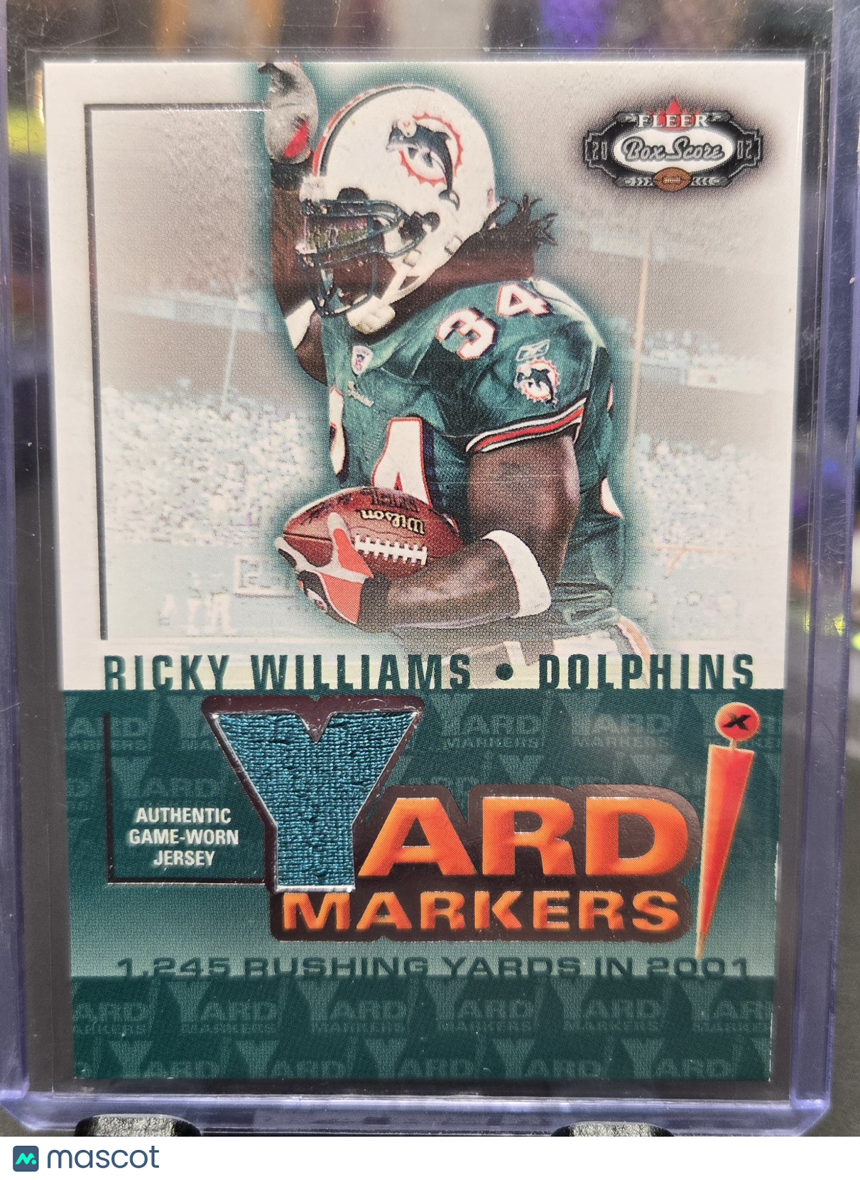 2002 Fleer Box Ricky Williams #N/A Yard Markers GAME WORN Jersey