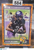 2025 Panini Score Rookie Savion Williams #54 Orange Pumpkin RC