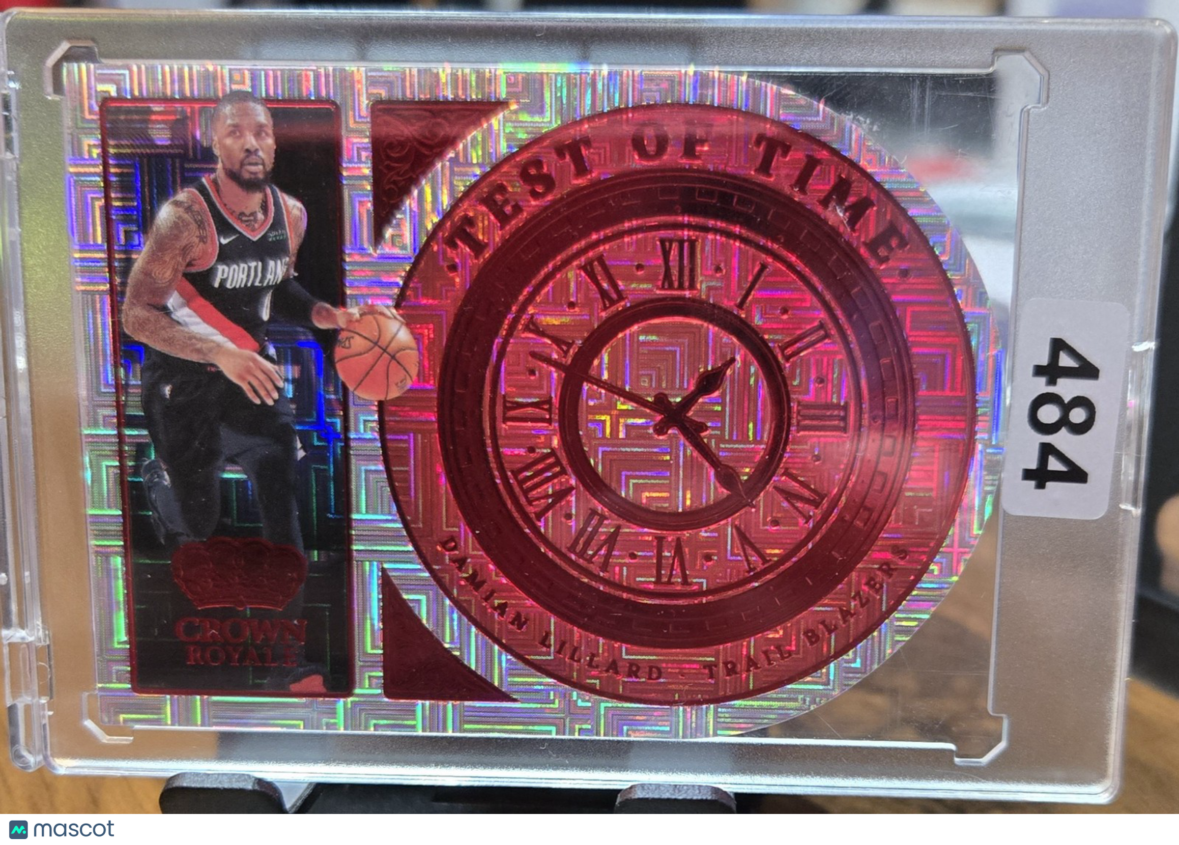 2021 Panini Crown Royale Test of Time Damian Lillard #14 Red Holofoil