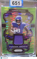 2023 Panini Prizm Jordan Addison #PJ-JA Green Pulsar