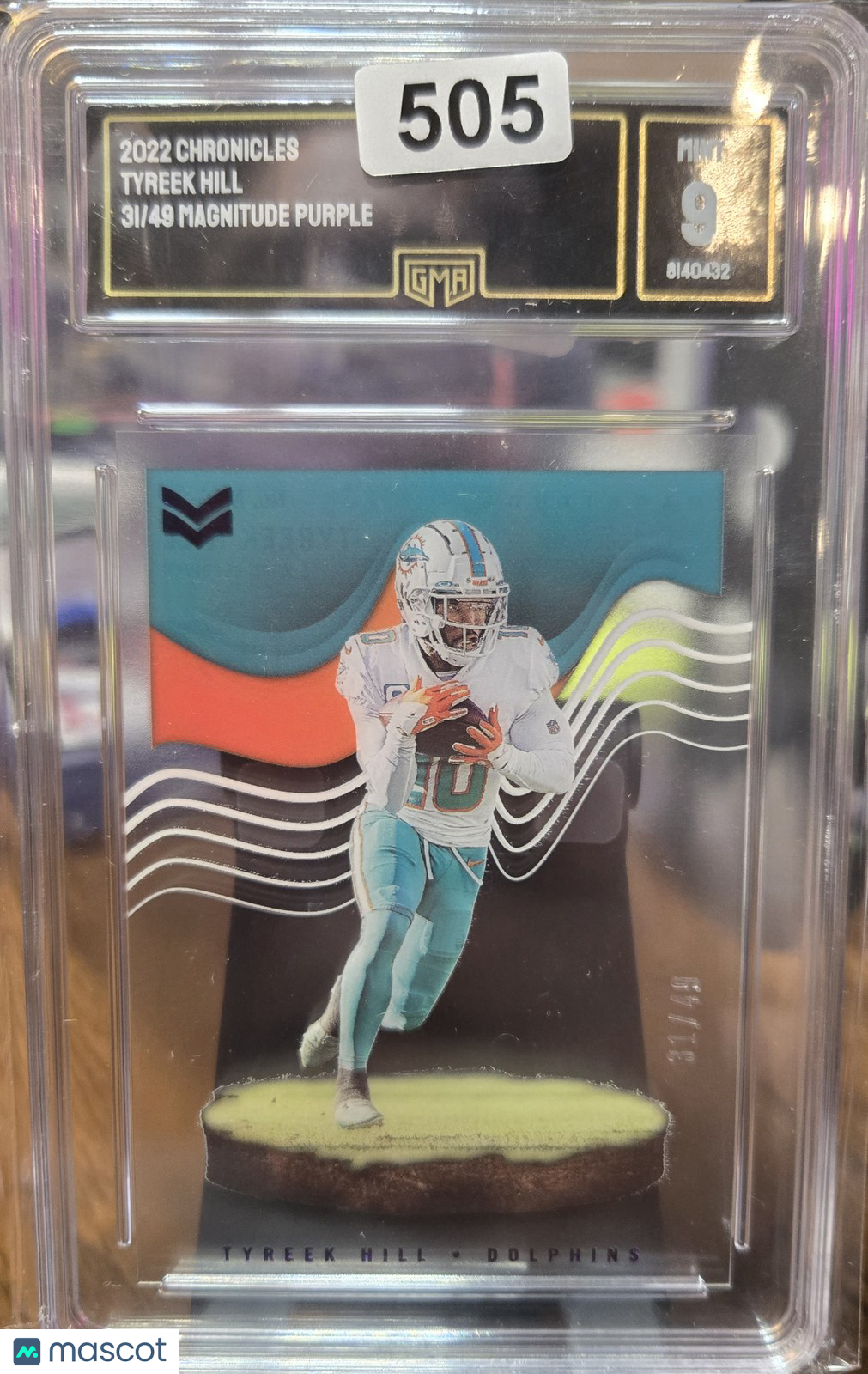 2022 Panini Chronicles Magnitude Purple Tyreek Hill #MAG-20 Purple 31/49 GMA 9