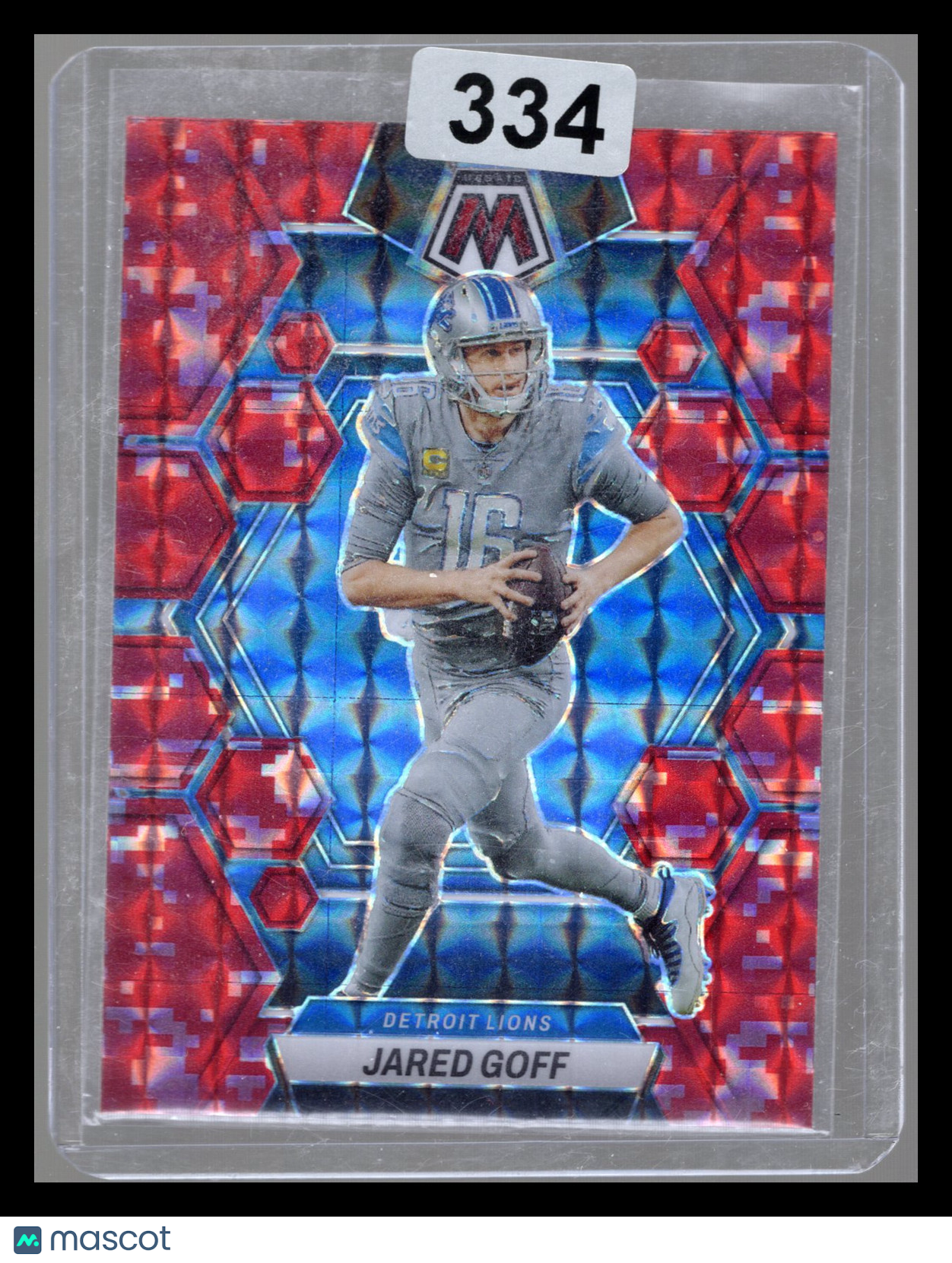 2023 Panini Mosaic Jared Goff #185 Red/Blue Reactive