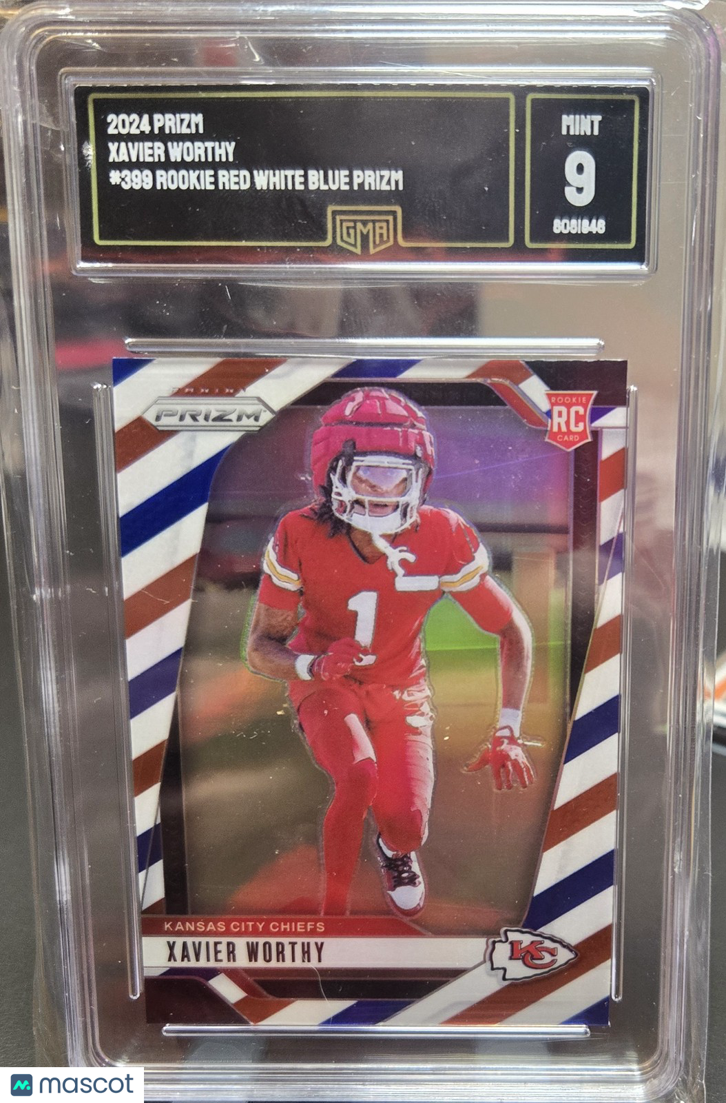 2024 Prizm Xavier Worthy #399 Rookie R/W/B GMA MINT 9