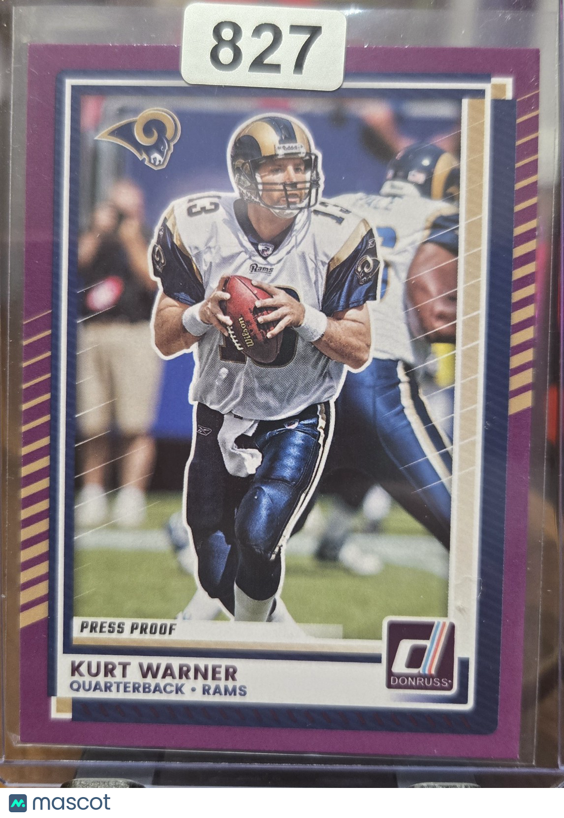 2025 Panini Donruss Kurt Warner #32 Press Proof Purple