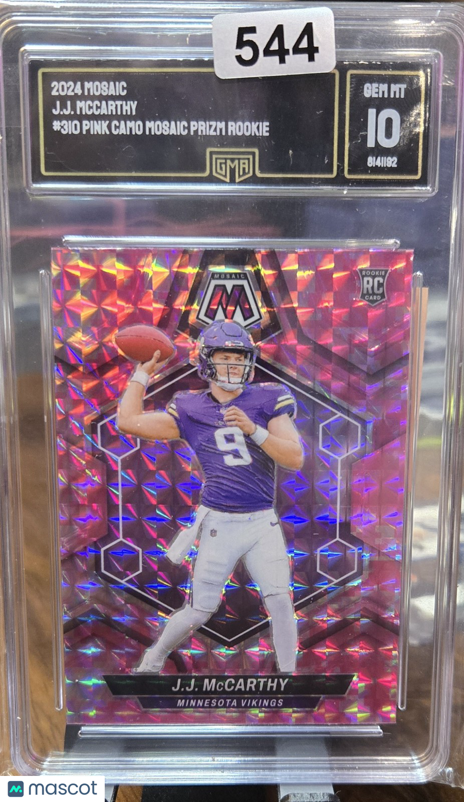 2024 Mosaic Prizm JJ McCarthy #310 Pink Camo GMA 10
