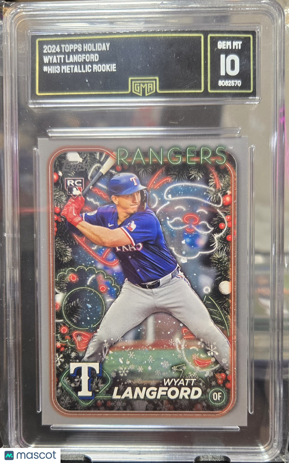 2024 Topps Hoilday Wyatt Langford #H-113 Holiday GMA GEM MINT 10