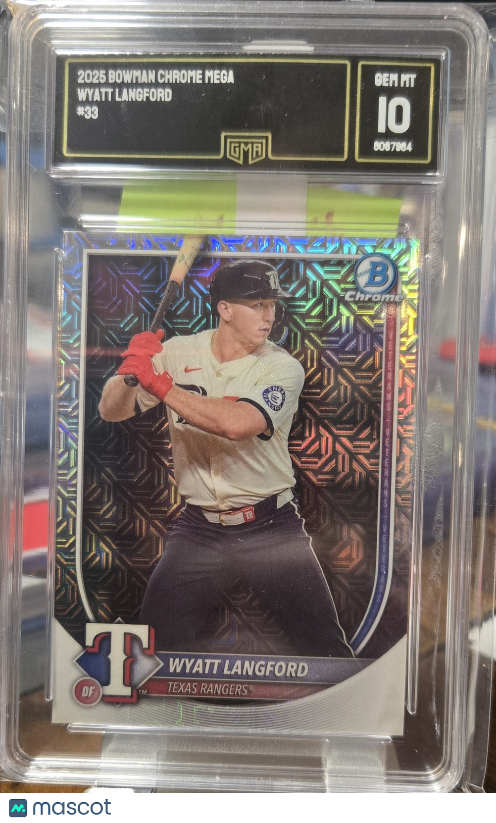 2025 Bowman Chrome Mega Wyatt Langford #33 GMA GEM MINT 10