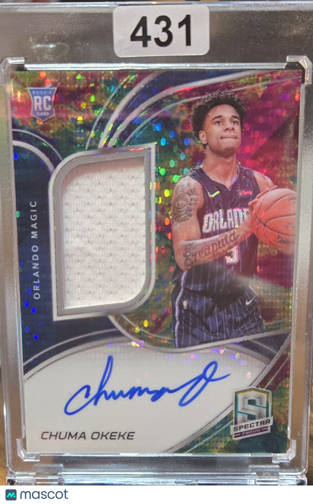 2019-20 Panini Spectra Chuma Okeke #217 Celestrial 02/99 Autograph RC Patch