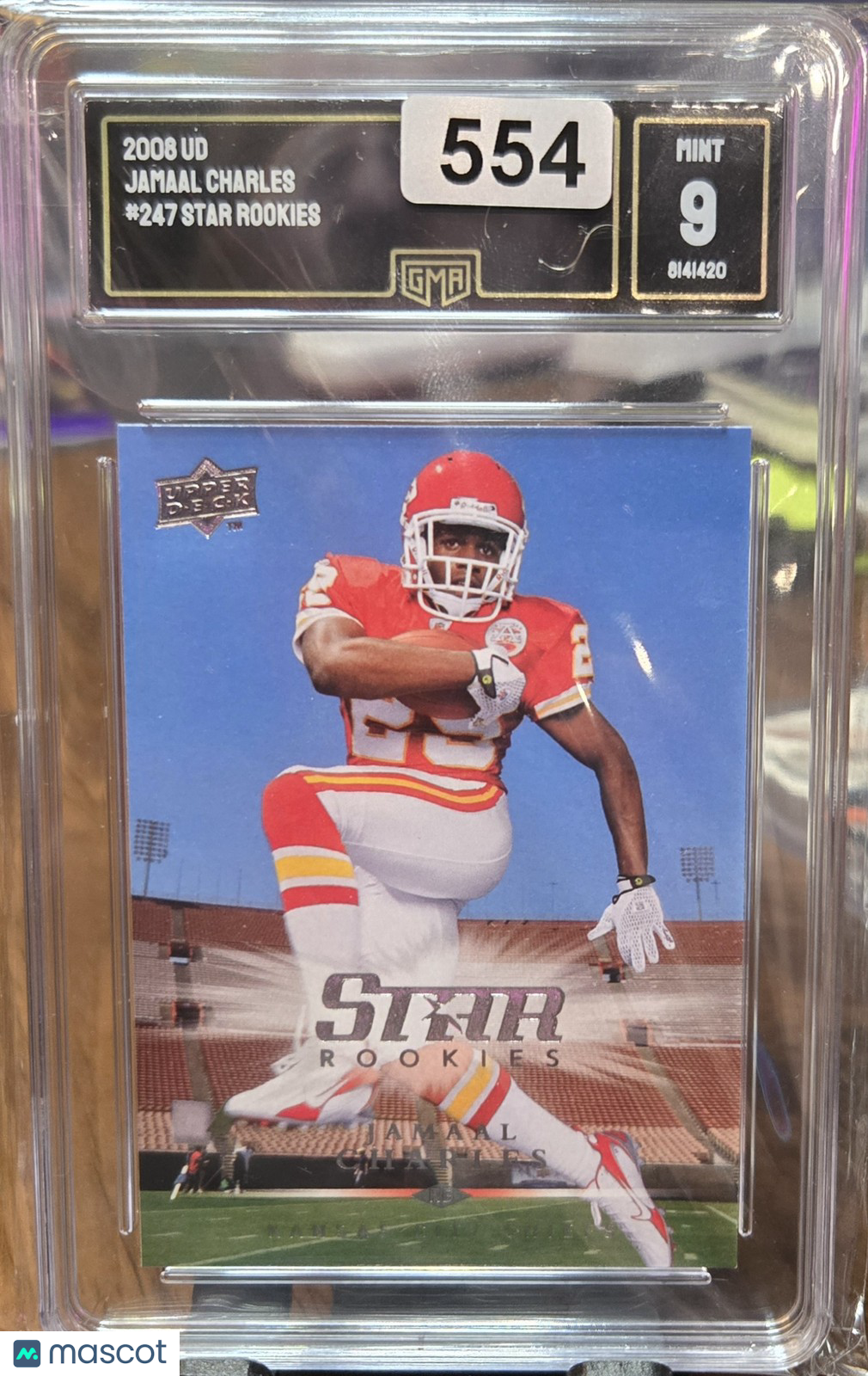 2008 Upper Deck Star Rookies Jamaal Charles #247 GMA 9
