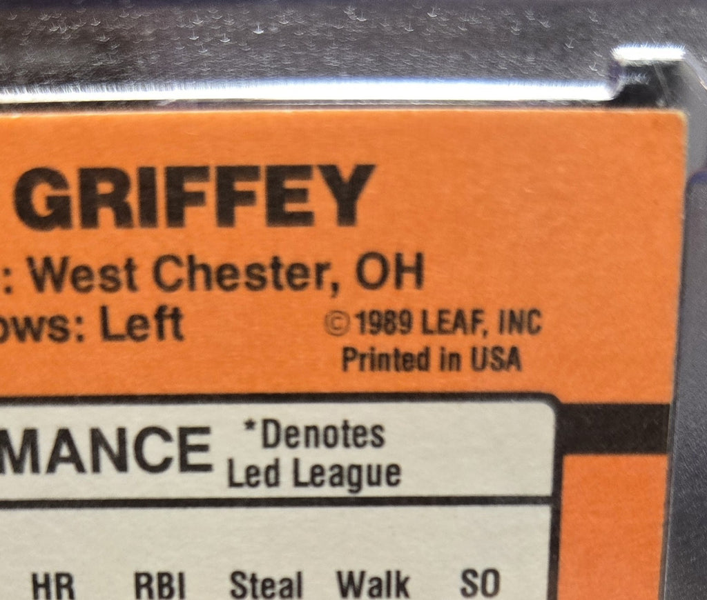 1990 Donruss Ken Griffey #469 ERROR CARD