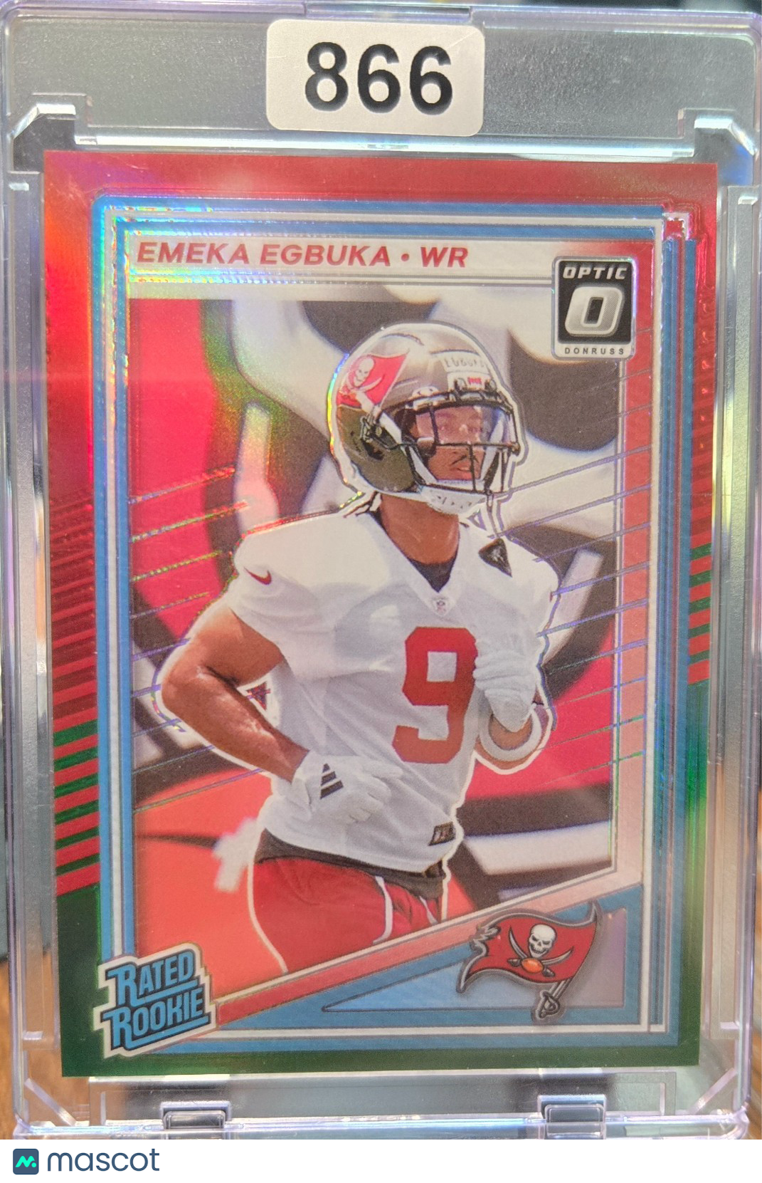 2025 Panini Emeka Rated Rookie #375 Optic  Red & Green Prizm
