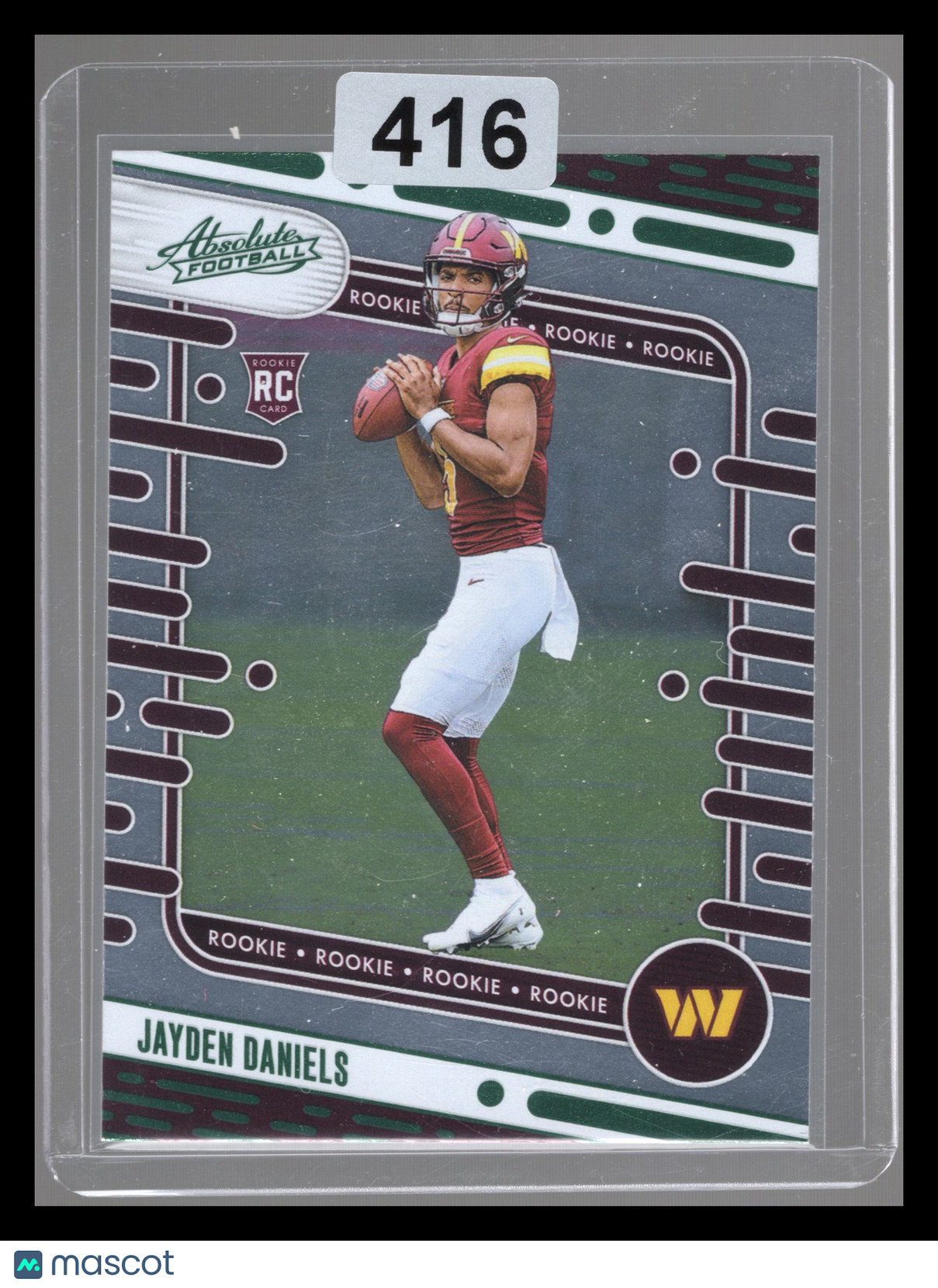 2024 Panini Absolute Football Jayden Daniels #102 Green RC