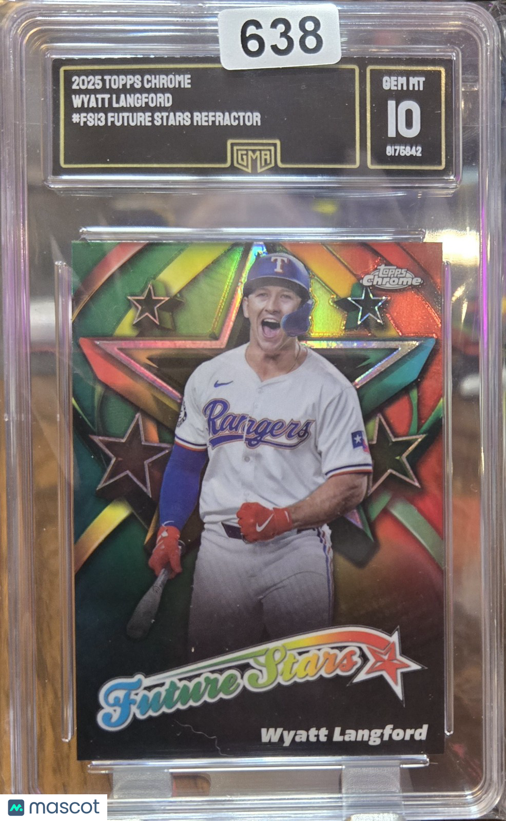 2025 Topps Chrome Wyatt Langford #FS-13 Future Stars Refractor GMA 10