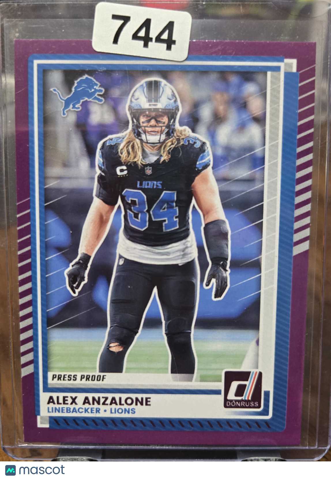 2025 Donruss Press Proof Alex Anzalone #277 Purple Press Proof