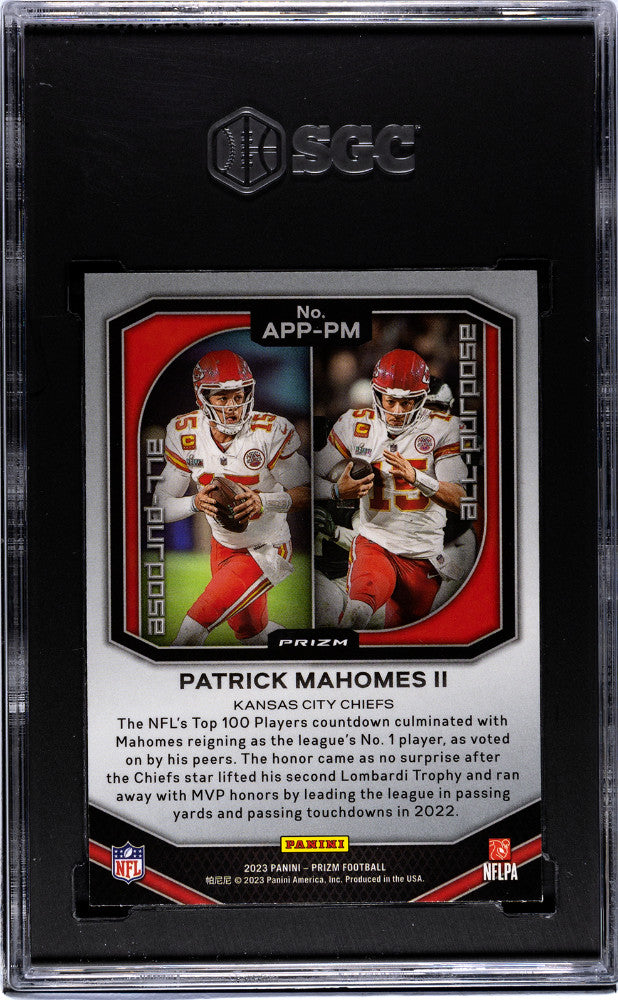 2023 Panini Prizm Patrick Mahomes II #APP-PM All Purpose Silver SGC 10