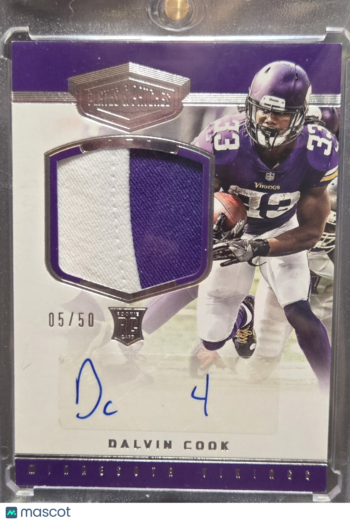 2017 Panini Limited Dalvin Cook #222 05/50 Player Worn Patch/ AUTO