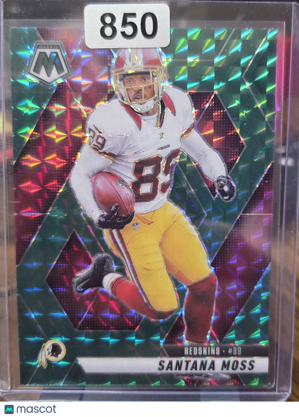 2025 Panini Mosaic Football Santana Moss #210 Green