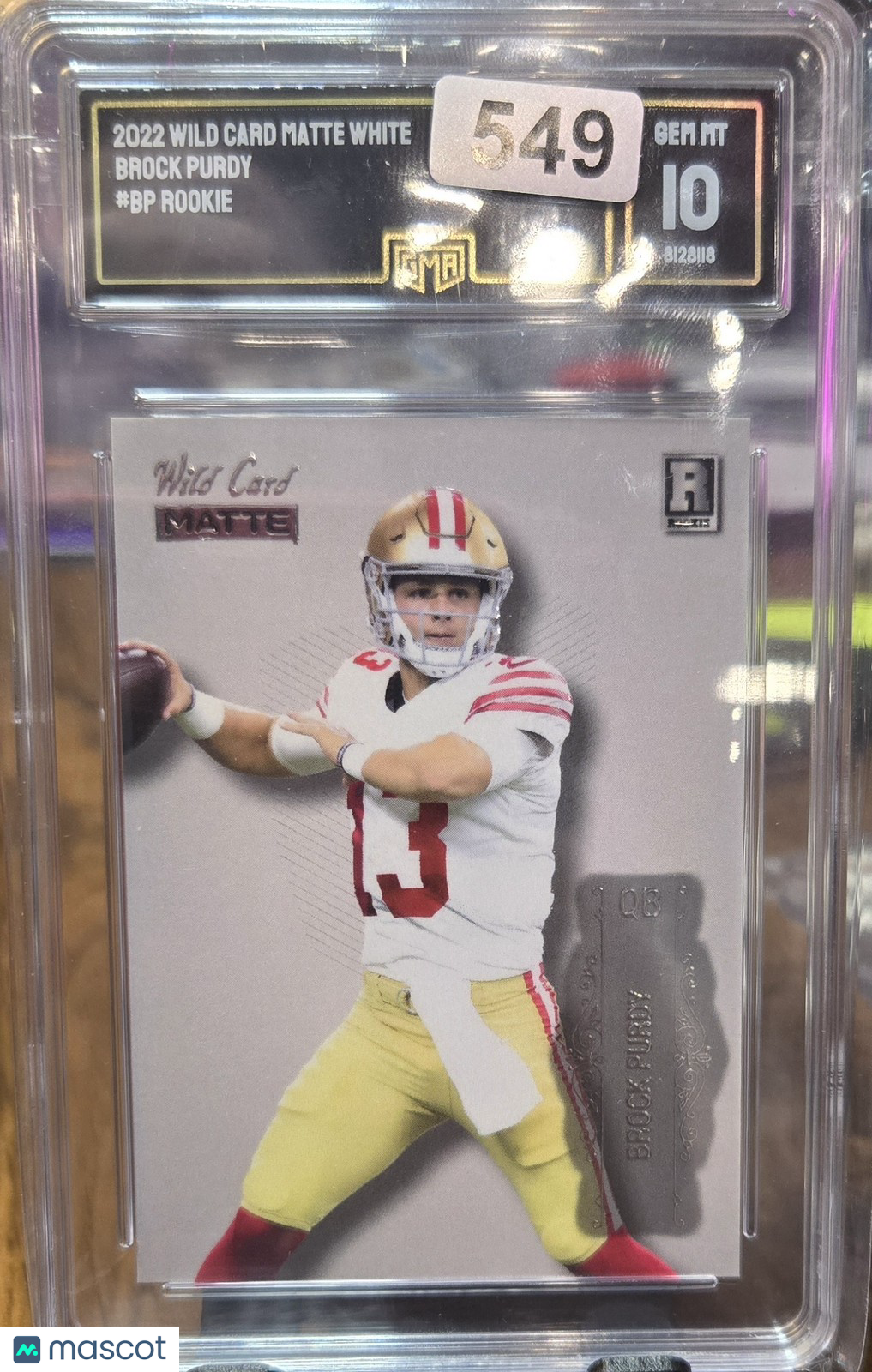 2022 Wild Card MATTE Brock Purdy #BC-BP White GMA 10