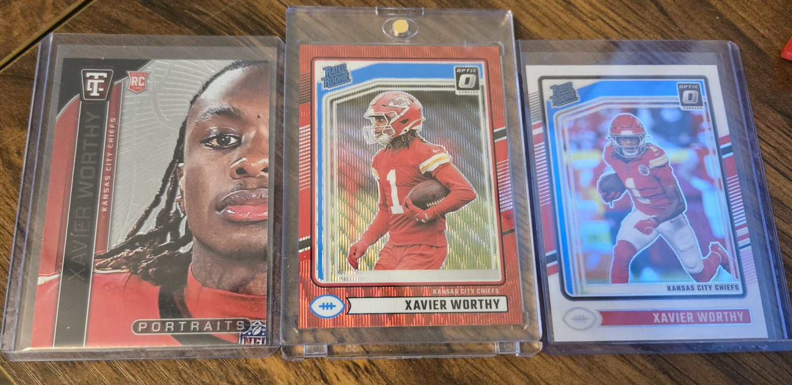 SET of Xavier Worthy Cards 2024 Panini (3)RC