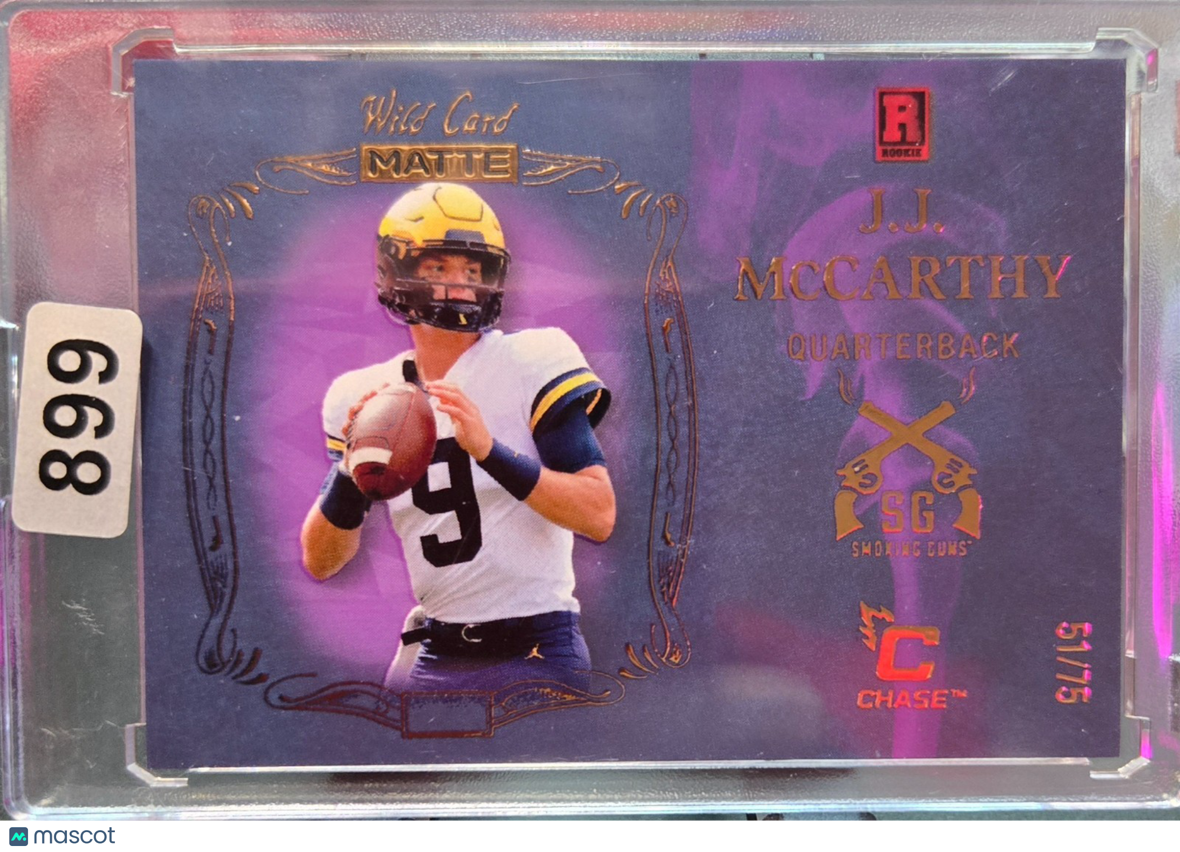 2023 Wild Card Matte JJ McCarthy Smoking Guns 51/75