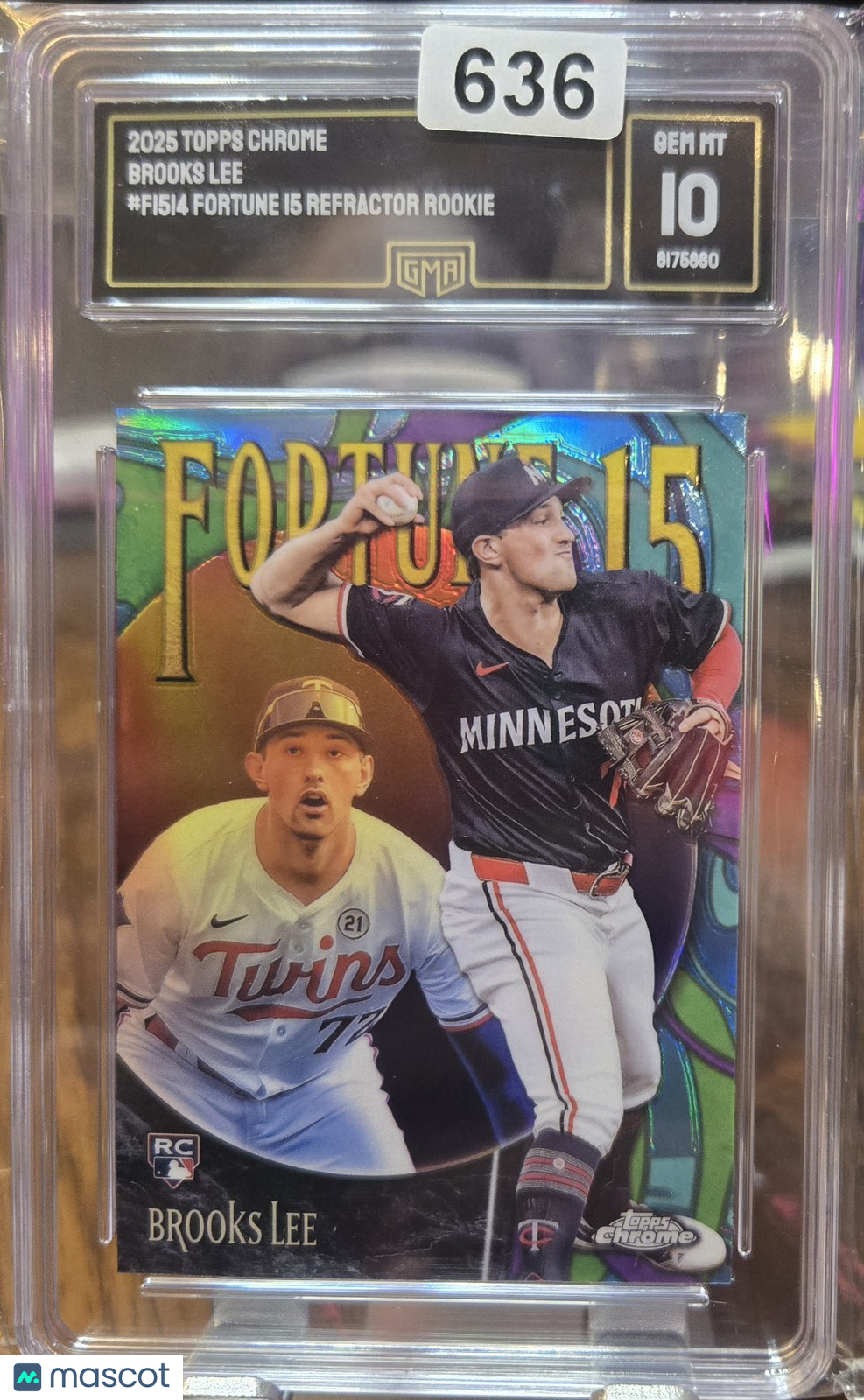 2025 Topps Chrome Brooks Lee #F15-14 Fortune 15 Refractor GMA 10