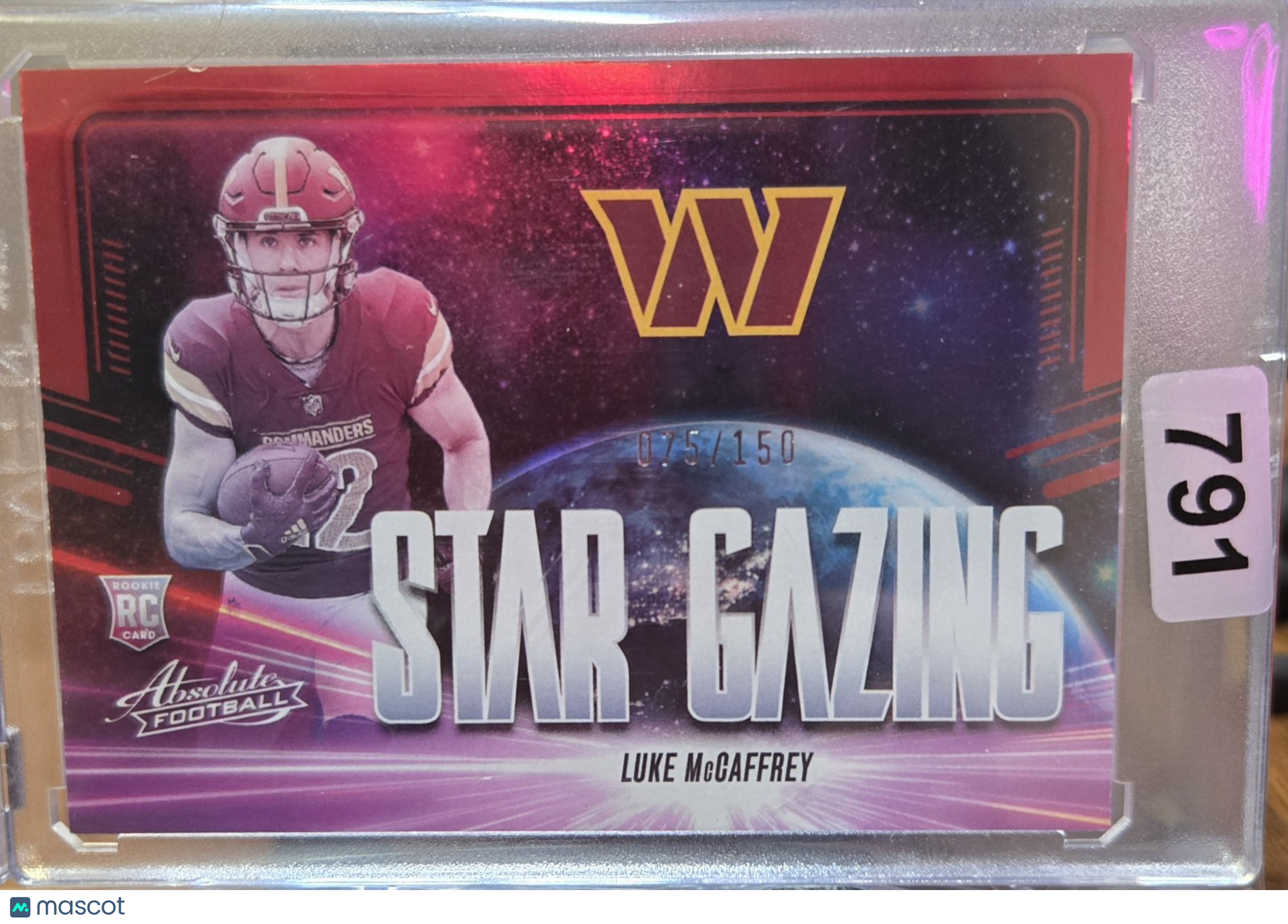 2024 Panini Absolute Football Luke McCaffrey #SG-LMY Red RC 075/150