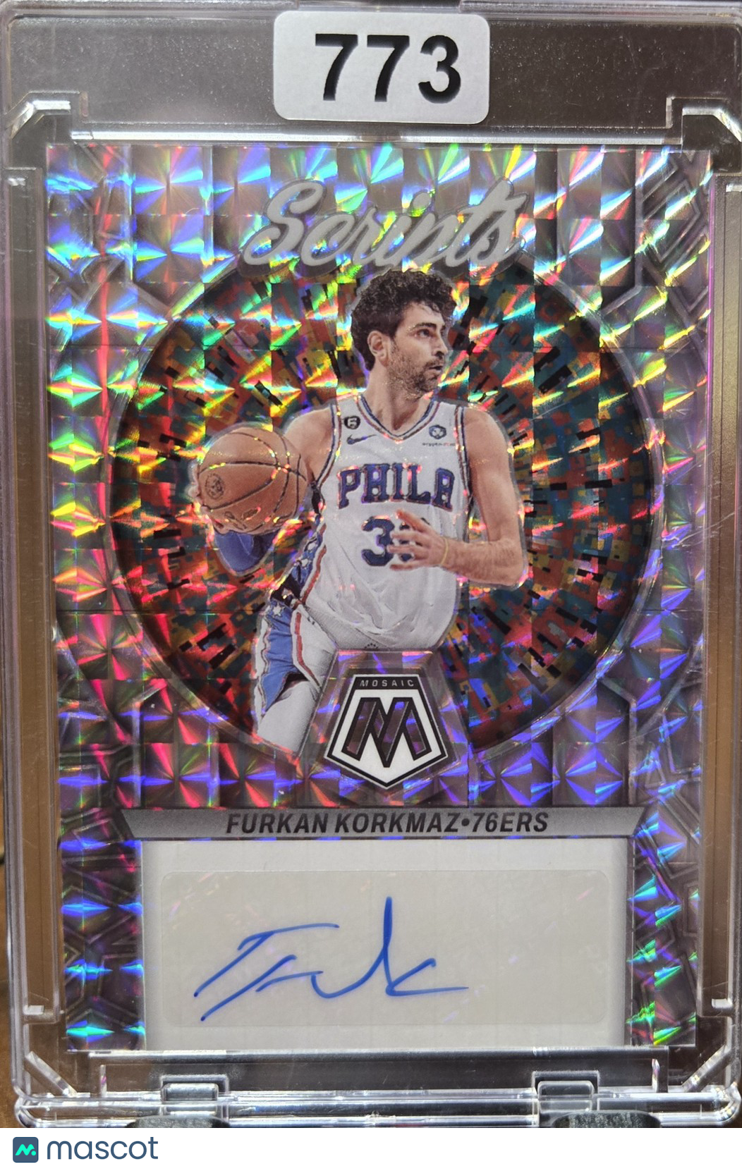 2022 Panini Mosaic Scripts Furkan Korkmaz Prizm Autograph