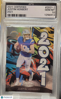 2021 Panini Certified Justin Herbert #2021-2 Mint Low Pop AGS 10