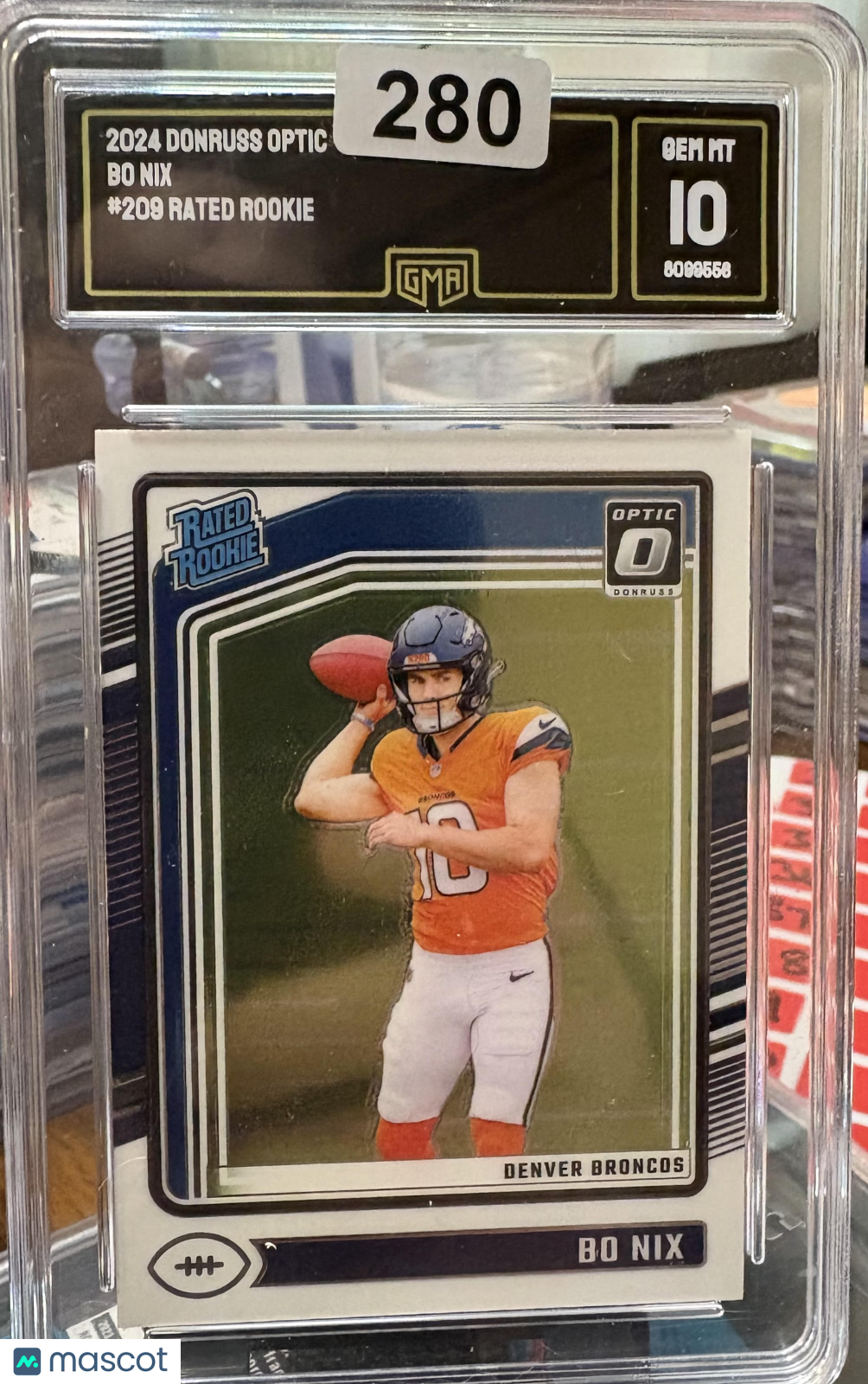 2024 Panini Bo Nix #209 Optic GMA GEM MINT  10